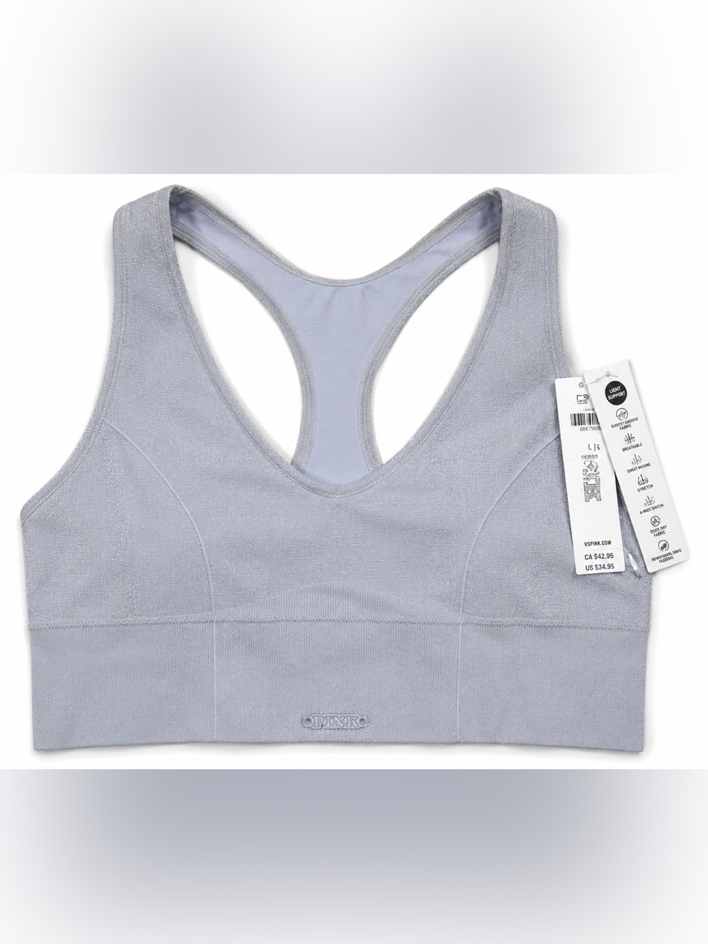 PINK by Victoria’s Secret Shimmer Seamless Light Support Sports Bra